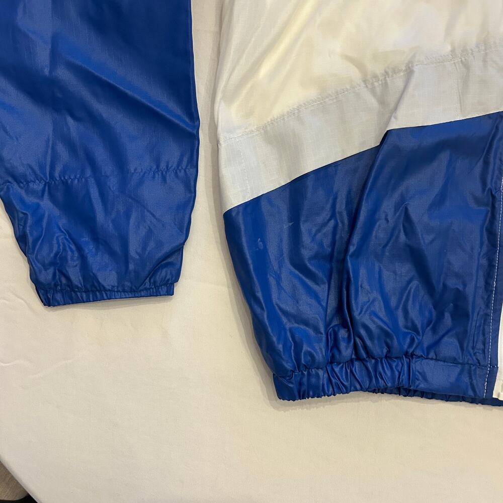 Vintage 90s Passport to Fitness Windbreaker Jacket | XL | Blue & White - Picture 11 of 12